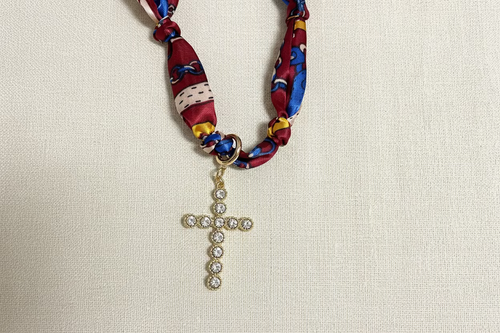 Cross Pendant Scarf Necklace Sets