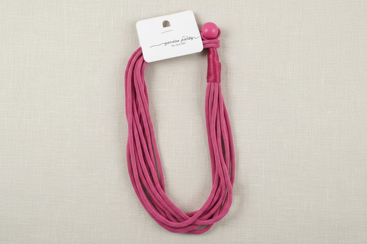 Pink Corded Necklace and Bracelet