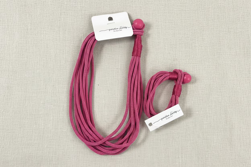 Pink Corded Necklace and Bracelet