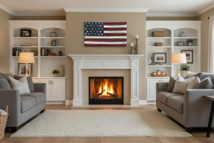 wooden American Flag
