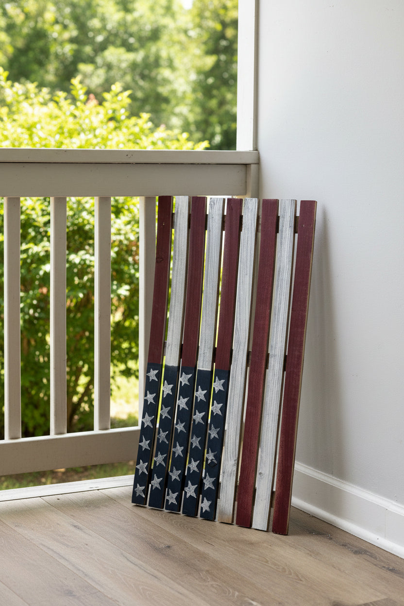wooden American Flag