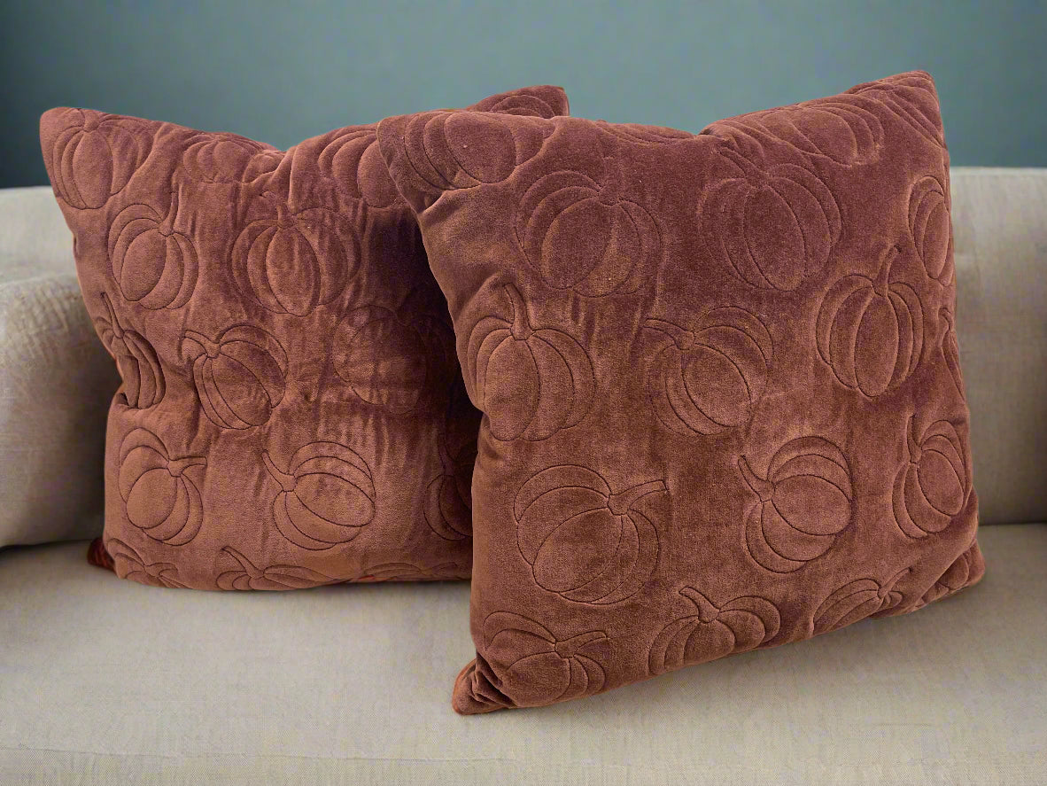 Velvet Pumpkin Throw Pillow