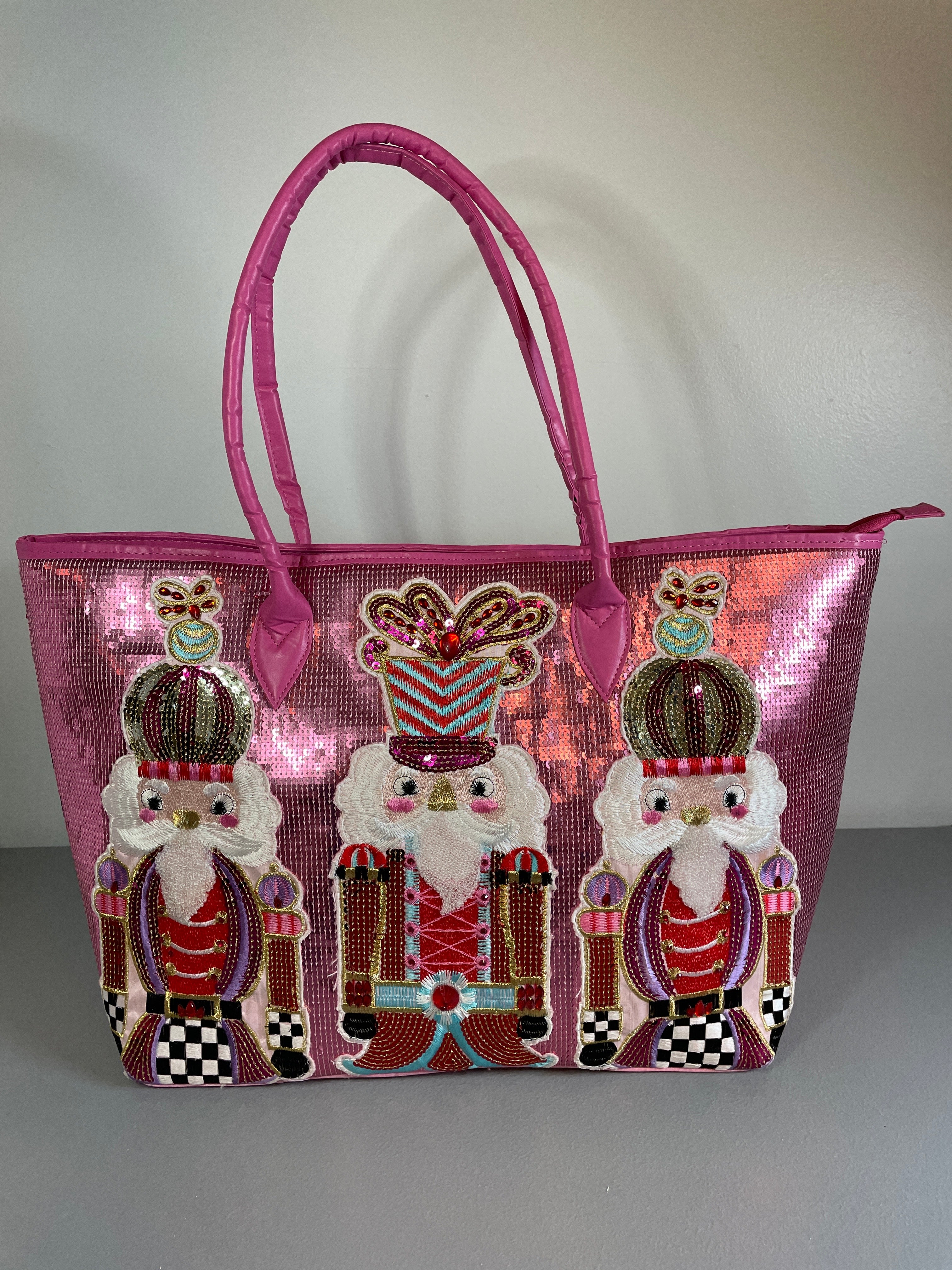 Pink Sequin Nutcracker Tote