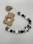 Wood and Silicone Teething Cord- Bear