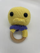 Crochet Duck Beechwood Teething Ring