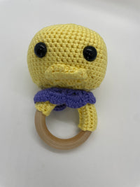 Crochet Duck Beechwood Teething Ring