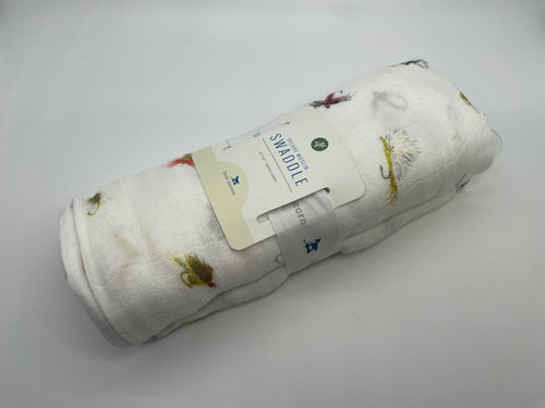 Little Unicorn- "Gone Fishing" Swaddle Blanket