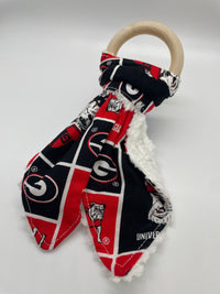 Wood Ring Baby Teether with chenille - UGA