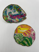 Oyster Shell Jewelry Dish and Sand Dollar Set