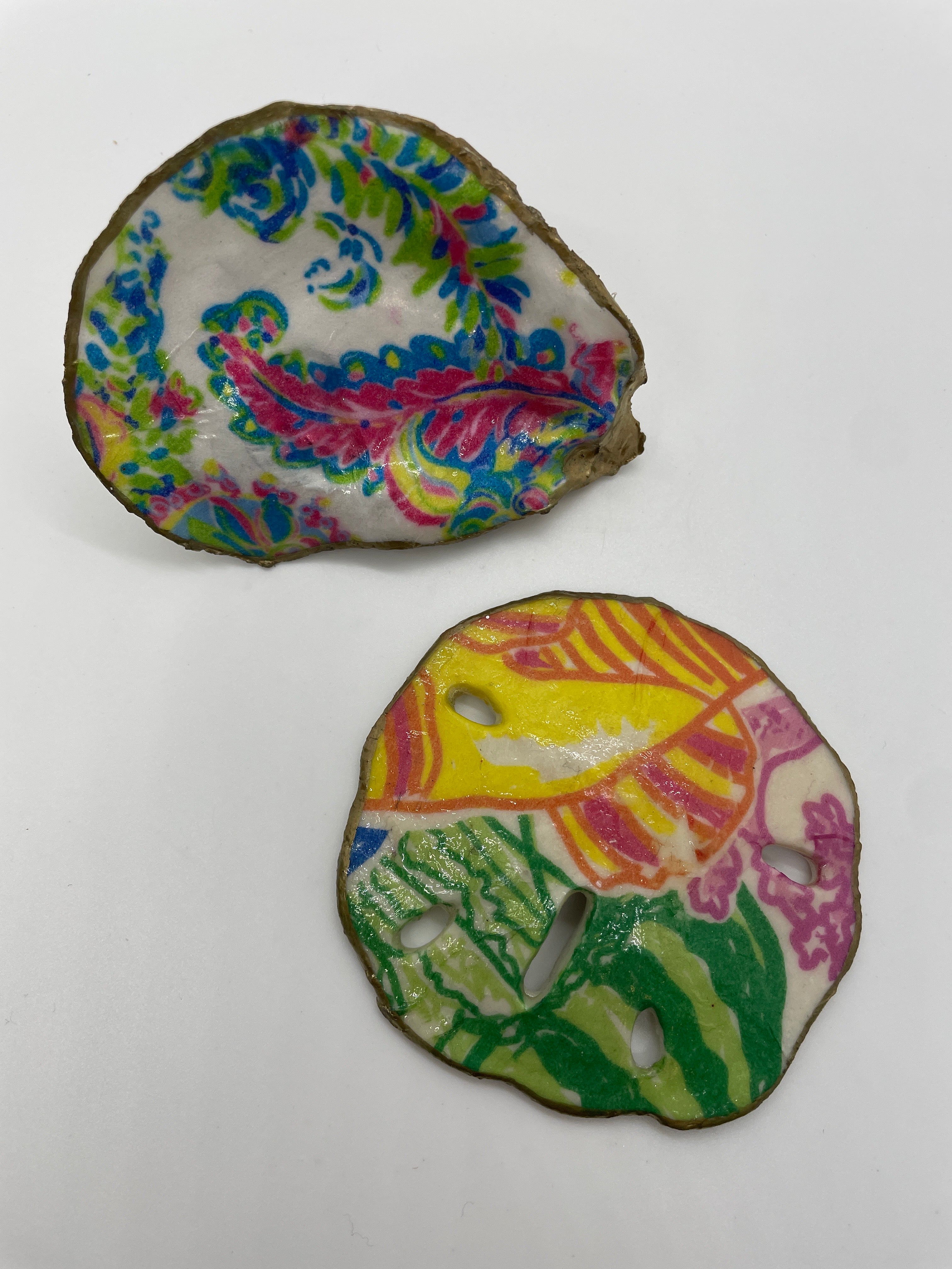 Oyster Shell Jewelry Dish and Sand Dollar Set