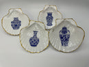 Decoupage Scallop Shells Jewelry/Trinket Dishes- Set of 4