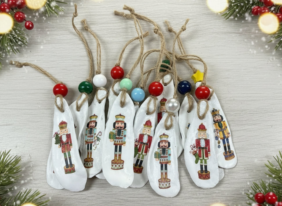 Nutcracker Oyster Shell Ornaments