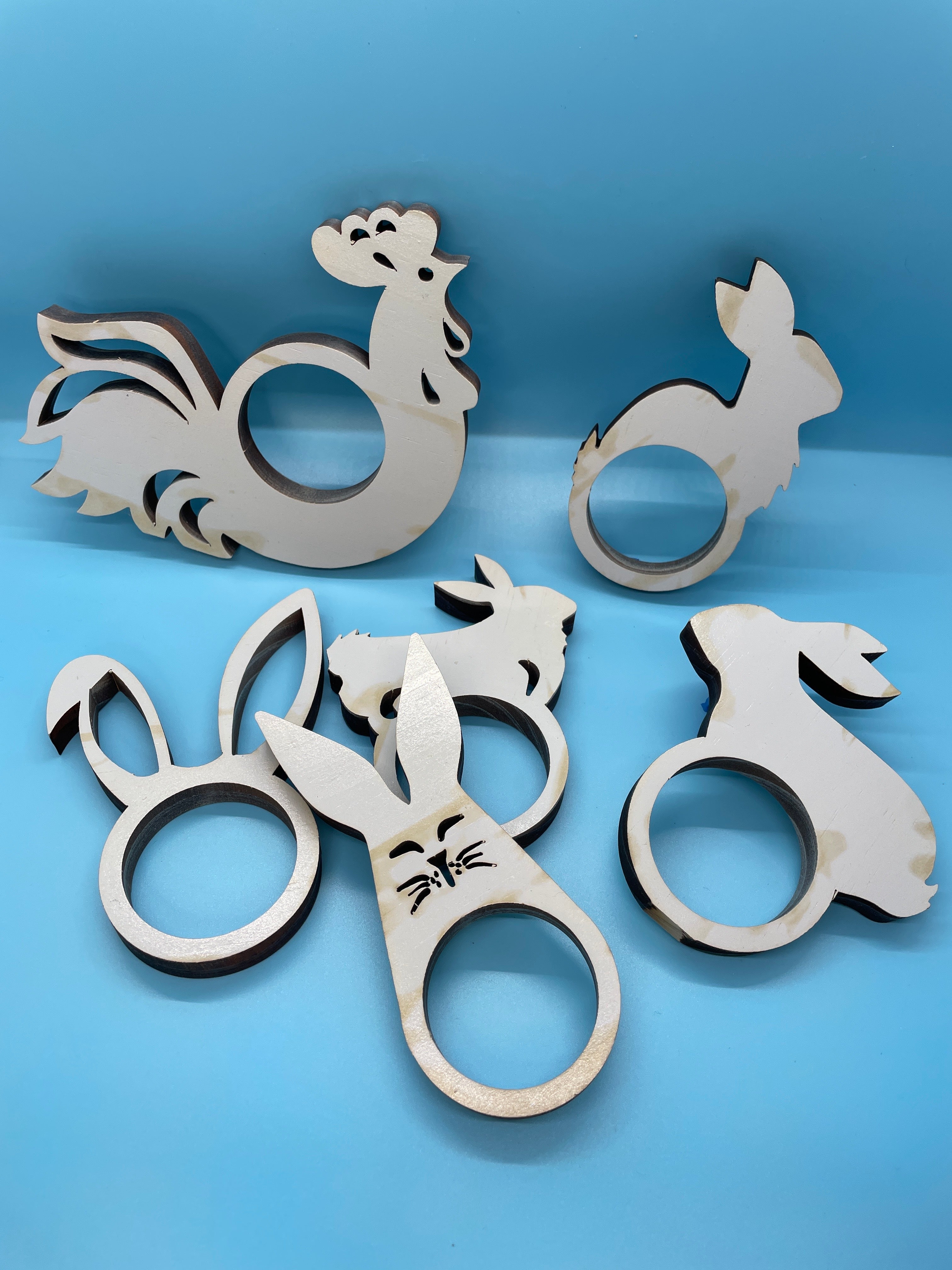 Easter Napkin Rings Set of 6 - White