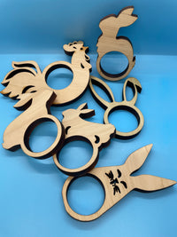 Easter Napkin Ring Set of 6- Wood