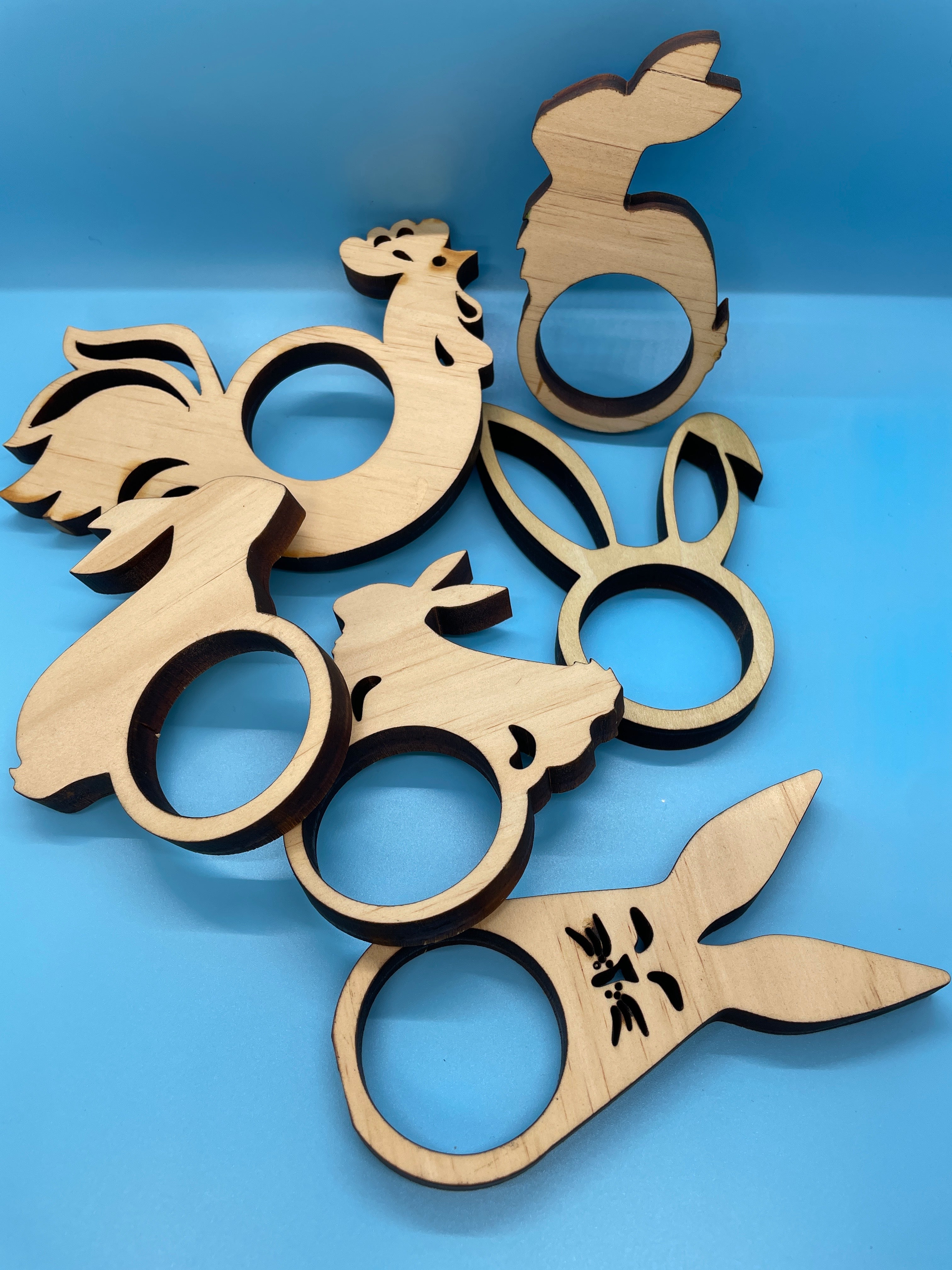Easter Napkin Ring Set of 6- Wood