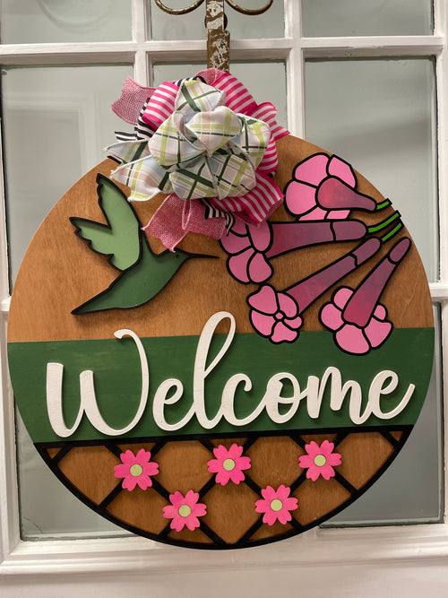 18" Doorhanger- Hummingbird