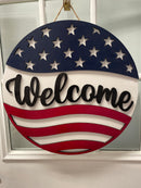 18" Doorhanger- Welcome Flag