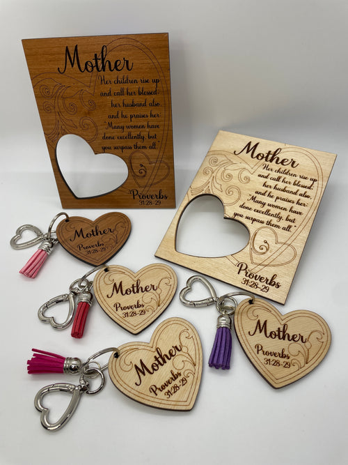 "Mother" Plaque and Keyring Set- Proverbs 31