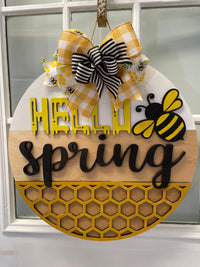 18" Doorhanger- Hello Spring