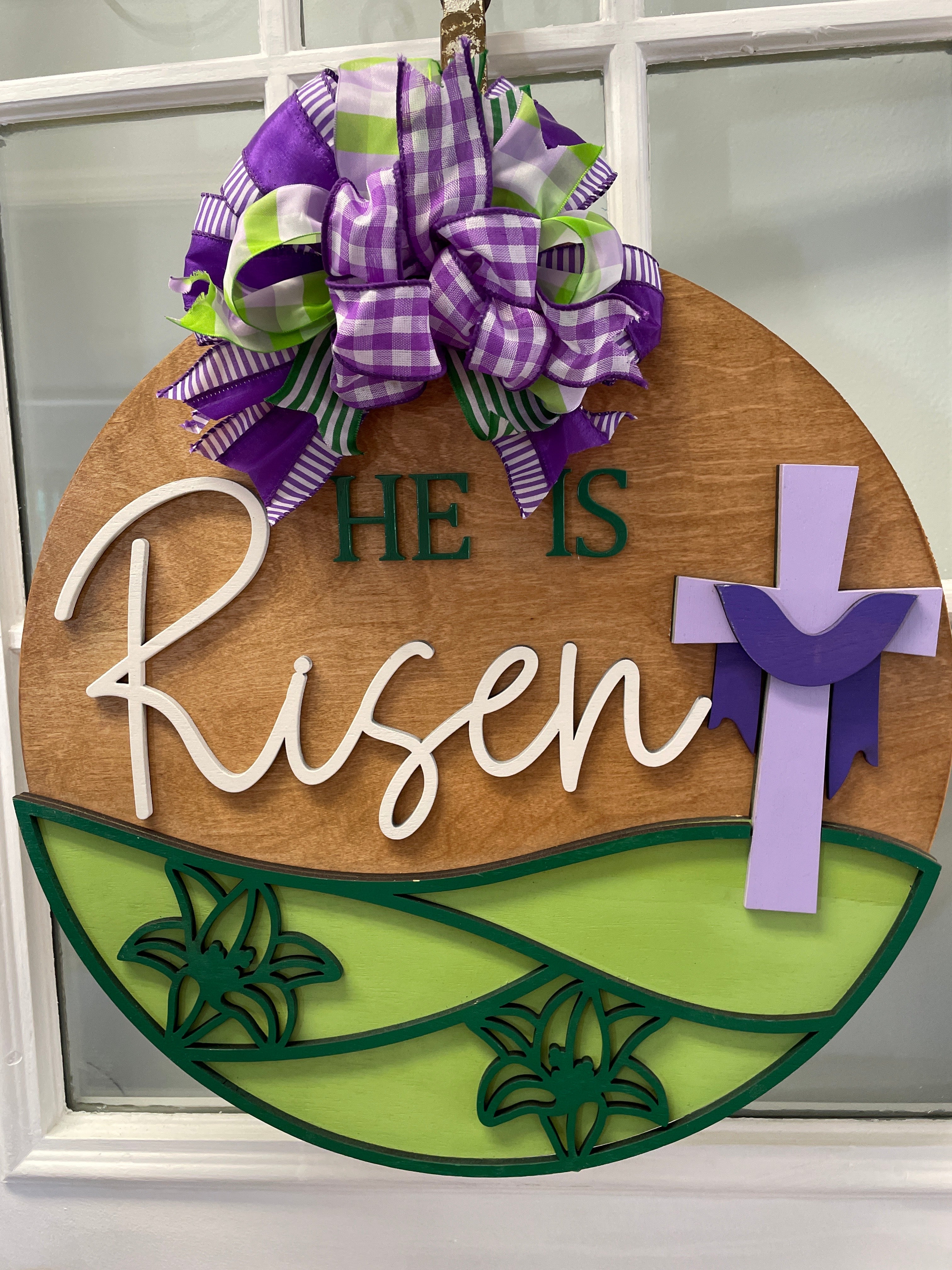 18" Doorhanger- He is Risen