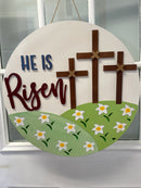 18" Doorhanger- He is Risen