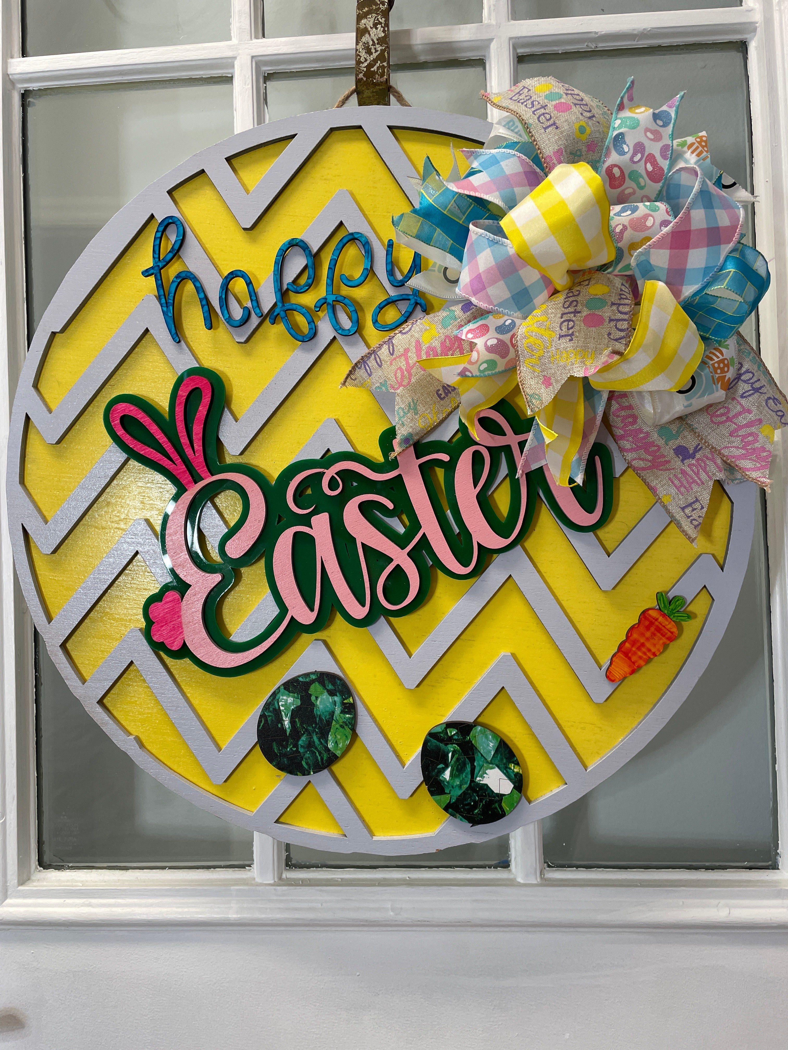 18" Doorhanger- Happy Easter (yellow)