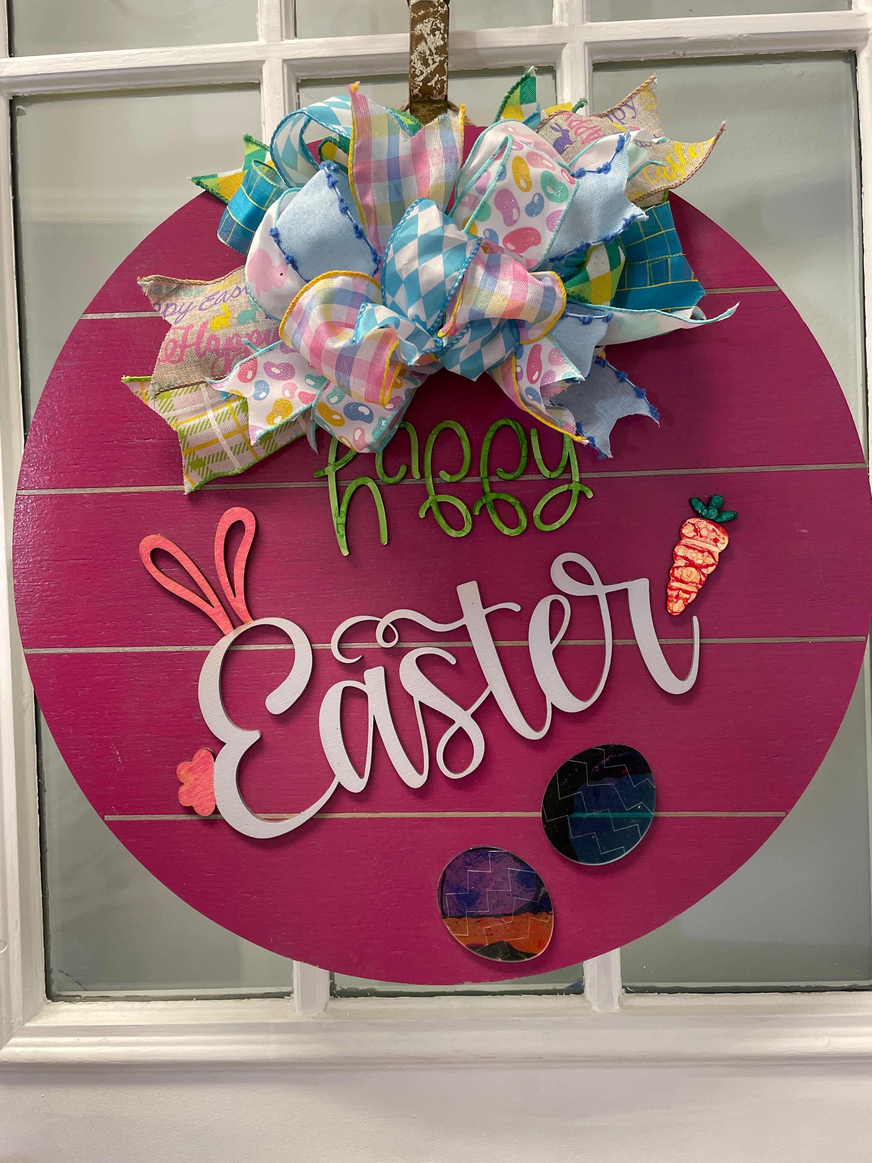 18" Doorhanger- Happy Easter (pink)