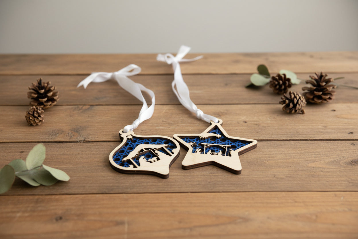 Mini Layered Nativity Ornaments