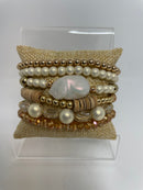 Gold, Neutrals, and Pearl Bracelets- sets of 6