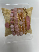Pink Stone Bracelets- set of 5