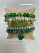 Green Stone Bracelets- set of 5