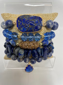 Blue Stone Bracelets - set of 5