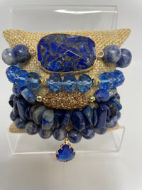 Blue Stone Bracelets - set of 5