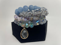 Light Blue Stone Mix Bracelet Set of 6