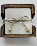 Set of 4 Marble Coasters with Mango Wood Holder