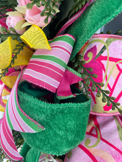 Blooms and Bows Spring Wreath