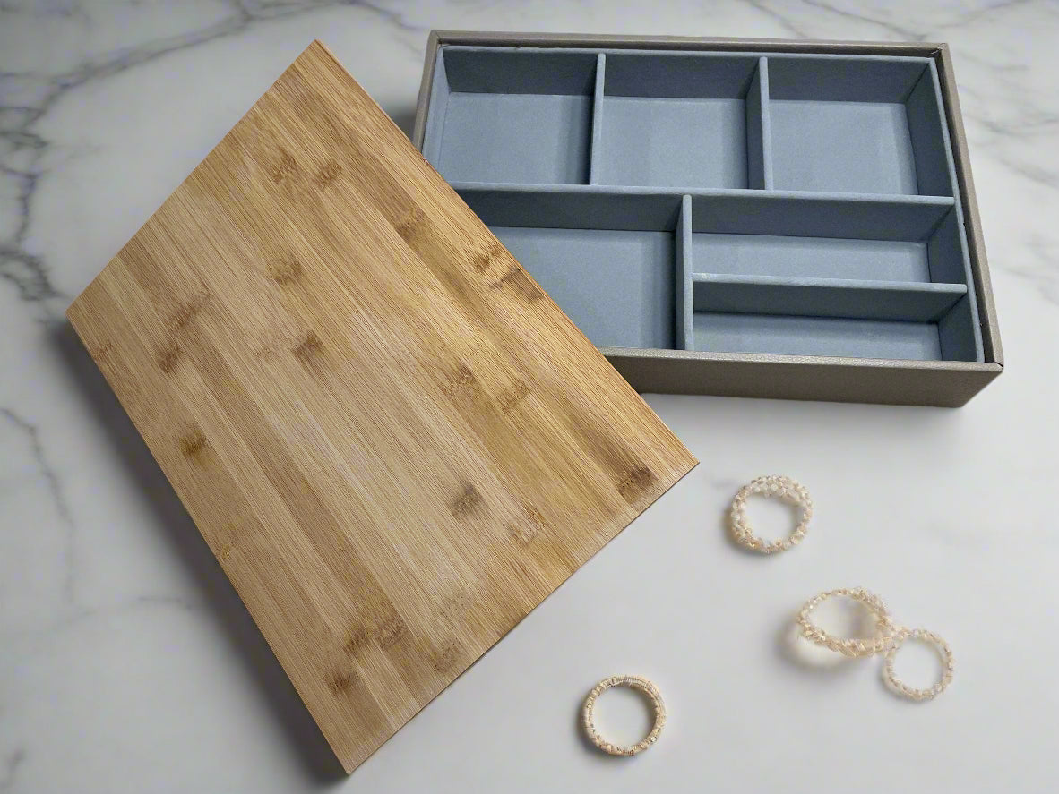 Grey Lidded Jewelry organizer
