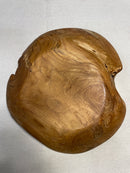 Large Live Edge Teak Hand-Carved Bowl