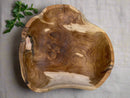 Large Live Edge Teak Hand-Carved Bowl