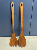 Teak Wood Salad Utensil Set