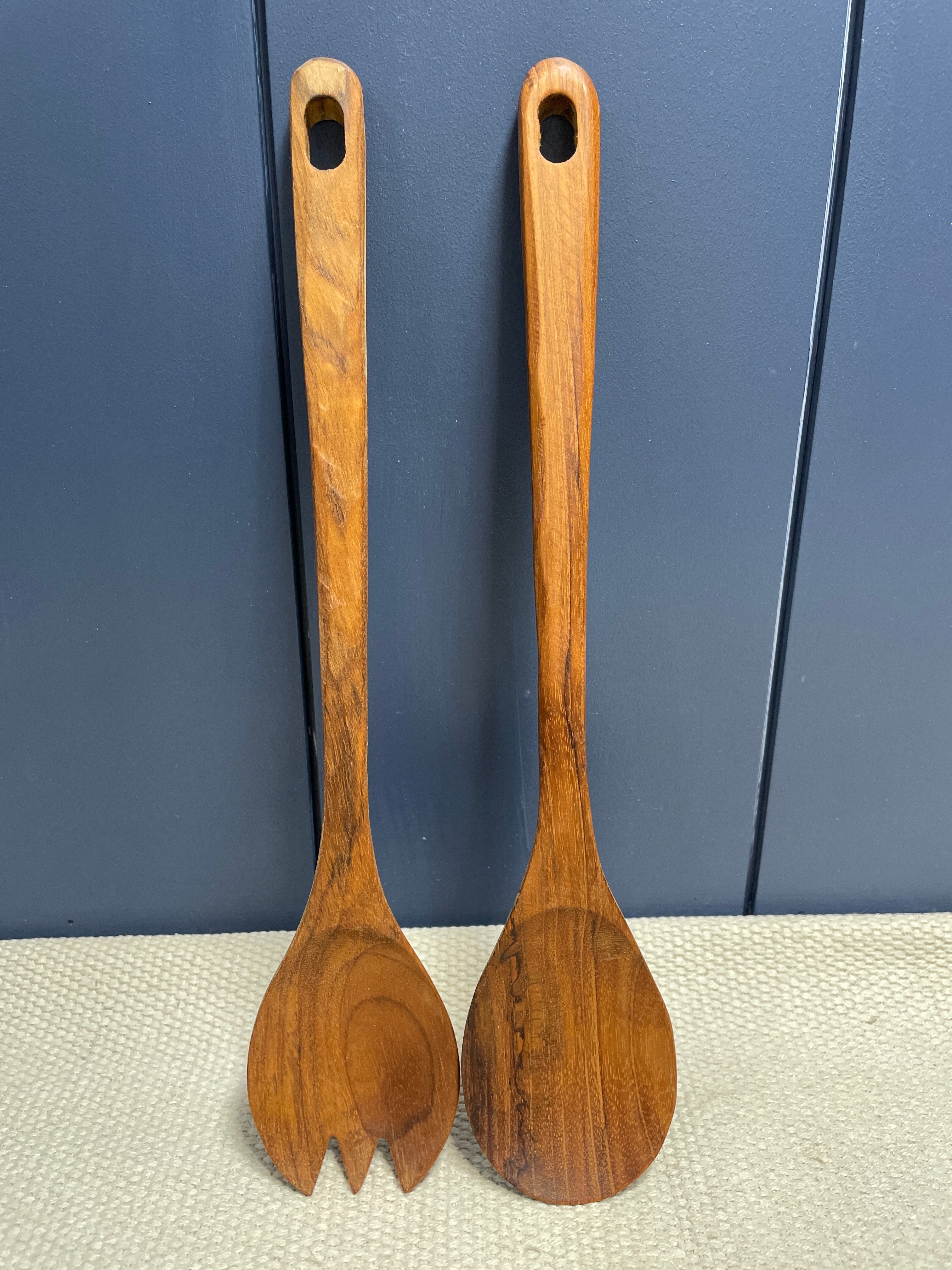 Teak Wood Salad Utensil Set