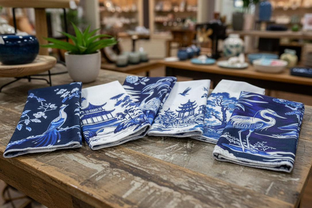 Blue and White Towels