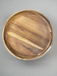 Round Acacia Wood Serving Tray