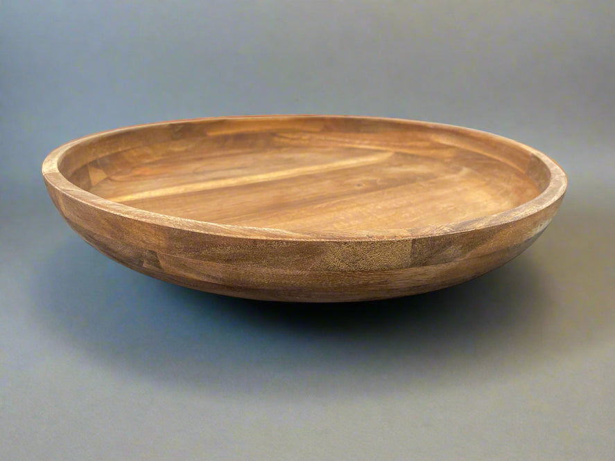Round Acacia Wood Serving Tray