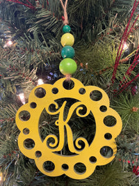 Wooden Personalized Letter Car Charm