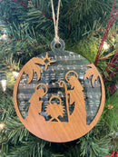 Round Wood and Acrylic Layered Ornament