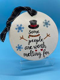 Snowman Wooden Ornament