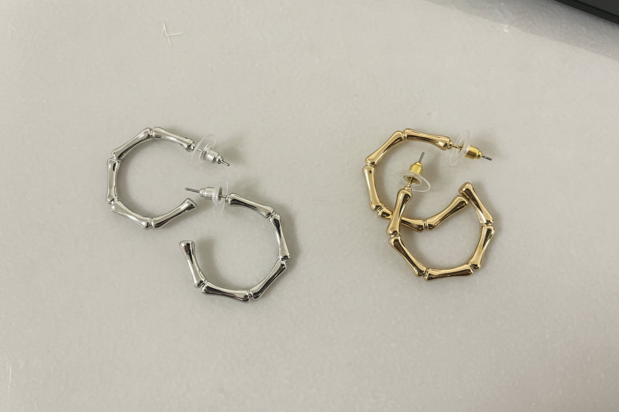 Bamboo Hoop Earrings