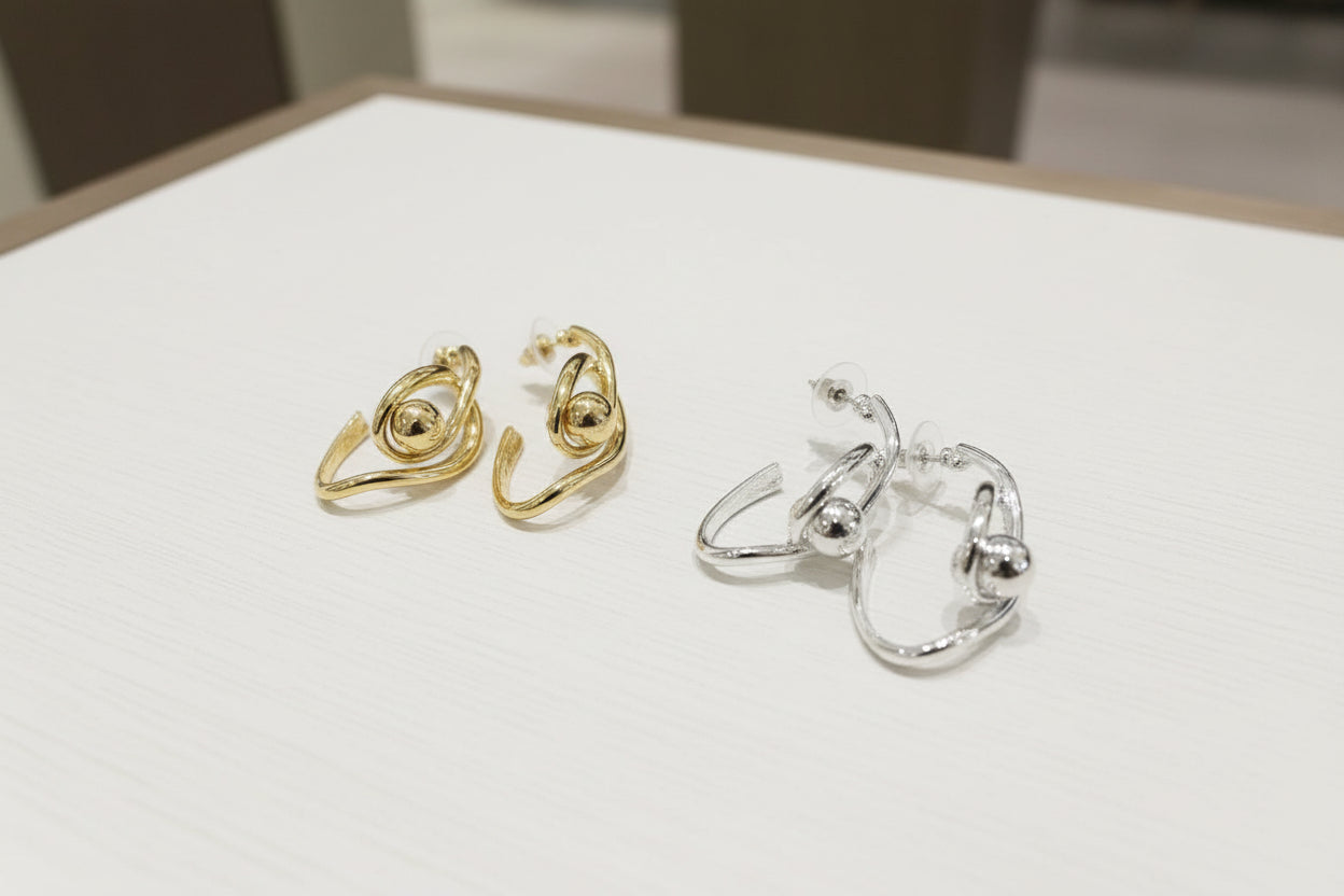 Varied Loop and Ball Earrings