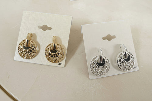 Woven Circle Clip-On Earrings